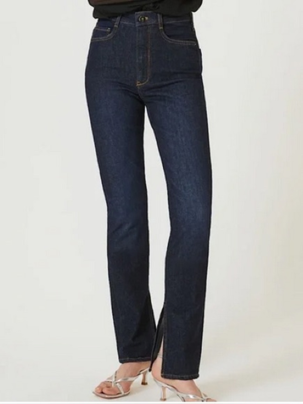 Anthropologie Pilcro the split straight jeans in dark wash size 29